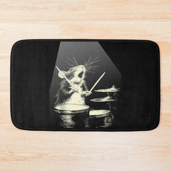 Item preview, Rock 80 90's Vintage Cute Rat Playing Drums Funny Music Animal Drummer  designed and sold by MOHAMED FRASER.