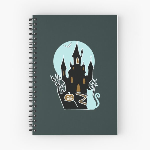 Item preview, Whimsical Witchy Halloween Cat Haunted Castle Jack O Lantern Bat designed and sold by LeshanArt.