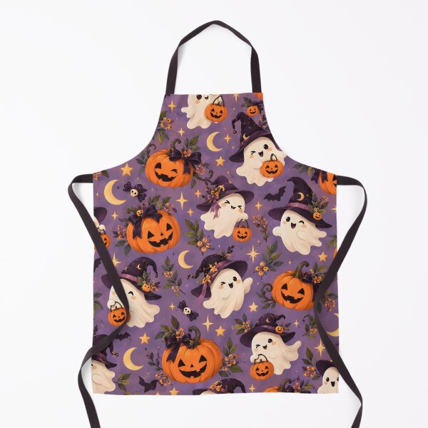 Item preview, Halloween Pattern: cute ghosts and pumpkins designed and sold by DreamagineArtDesign.