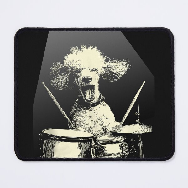 Item preview, Rocks 80 90's Vintage Cute Poodle Playing Drums Funny Music designed and sold by MOHAMED FRASER.