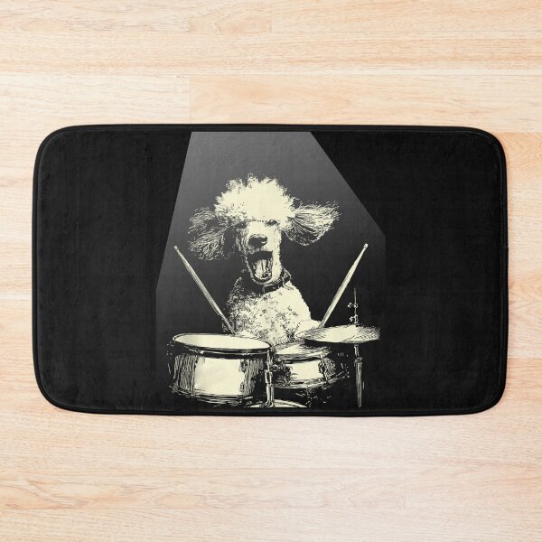 Item preview, Rocks 80 90's Vintage Cute Poodle Playing Drums Funny Music designed and sold by MOHAMED FRASER.