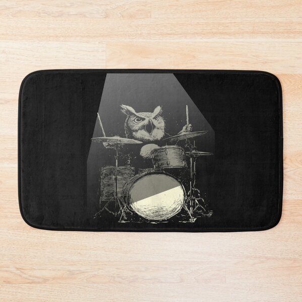 Item preview, Rocks 80 90s Vintage Cute Owl Playing Drums Funny Music Animal Drummer designed and sold by MOHAMED FRASER.