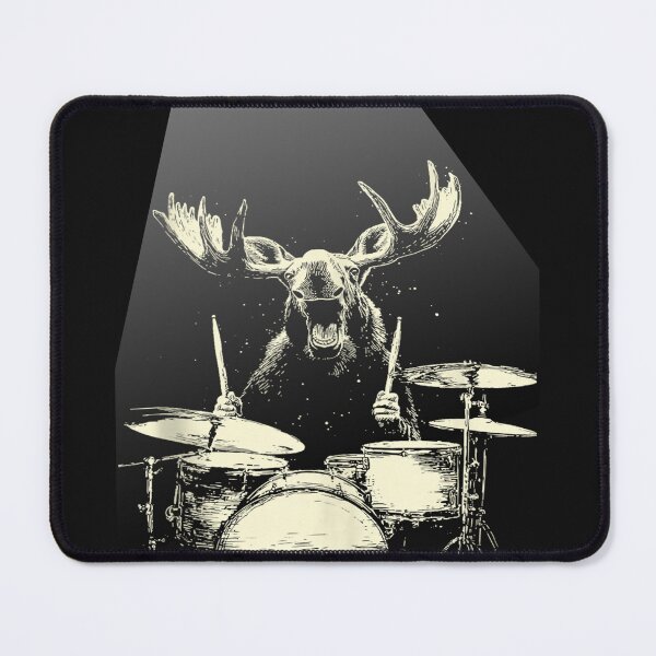 Item preview, Rock's 80 90s Cute Moose Playing Drums Funny Music Animal Drummer  designed and sold by MOHAMED FRASER.