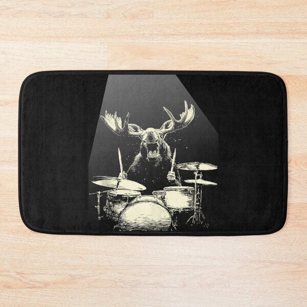 Item preview, Rock's 80 90s Cute Moose Playing Drums Funny Music Animal Drummer  designed and sold by MOHAMED FRASER.