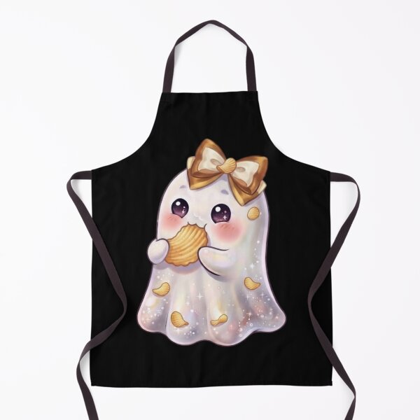 Item preview, Cute Kawaii Ghost Eating Potato Chips Design / Potato Funny /  Yummy / Tops / Anime / Halloween Decors / Foodie T-shirts mugs stickers phone case journal poster designed and sold by TeenLake.