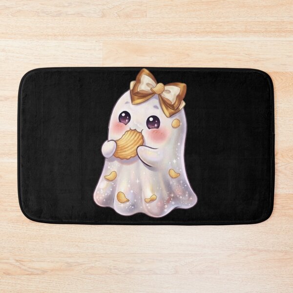 Item preview, Cute Kawaii Ghost Eating Potato Chips Design / Potato Funny /  Yummy / Tops / Anime / Halloween Decors / Foodie T-shirts mugs stickers phone case journal poster designed and sold by TeenLake.