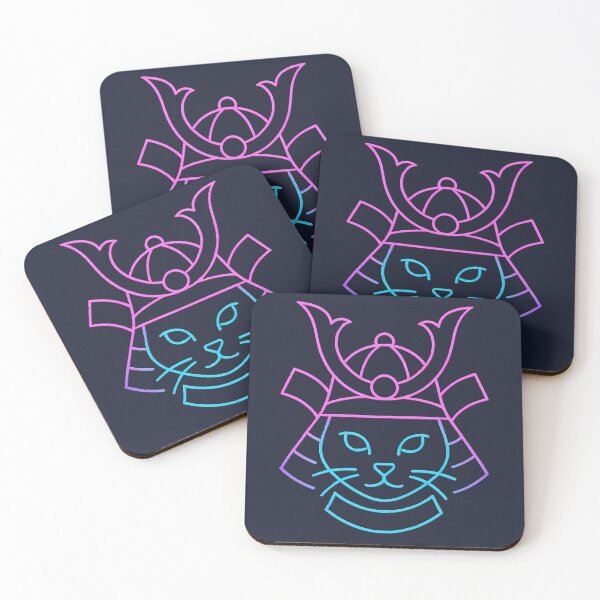 Item preview, Neon Samurai Cat Japanese Warrior designed and sold by StreetwearVib.