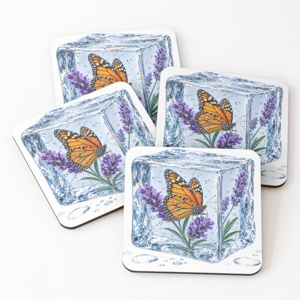 Item preview, Monarch Butterfly on Lavender in Crystal Ice designed and sold by MichalHau.