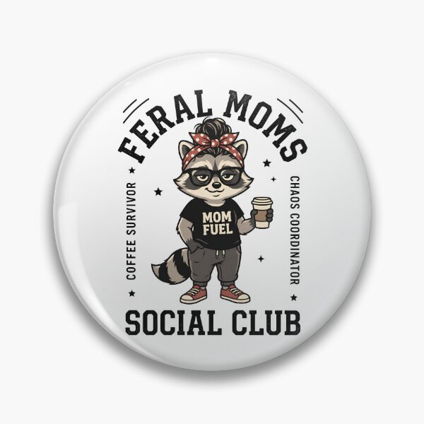 Item preview, Feral Moms Social Club Funny Raccoon Coffee Chaos Coordinator  designed and sold by Emmatshirt1.