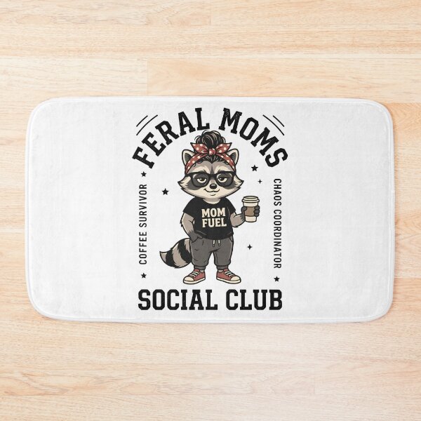 Item preview, Feral Moms Social Club Funny Raccoon Coffee Chaos Coordinator  designed and sold by Emmatshirt1.