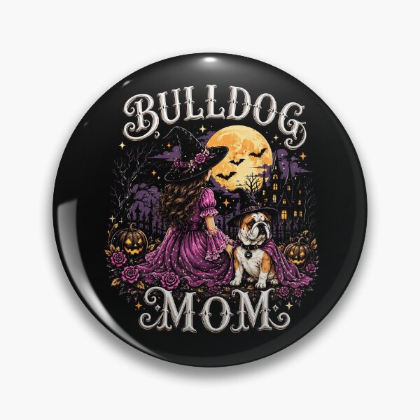 Item preview, Bulldog Mom Witch Halloween Moon designed and sold by NoeValdric.