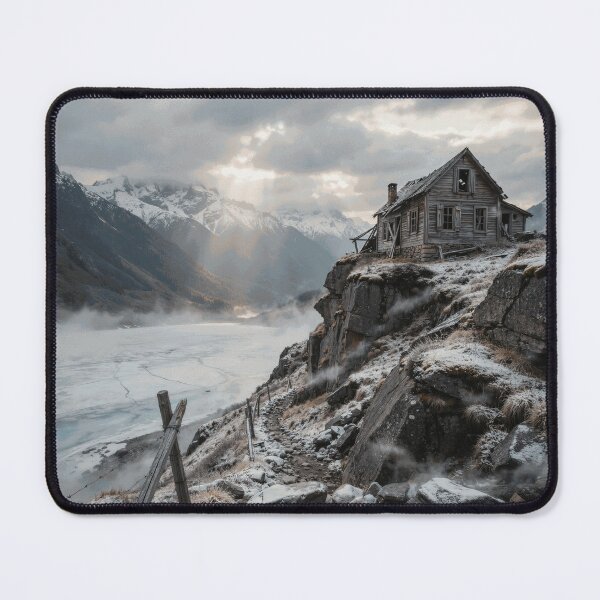 Item preview, Abandoned Mountain Cabin Above Frozen Alpine Lake designed and sold by VarekWinsor-ba.