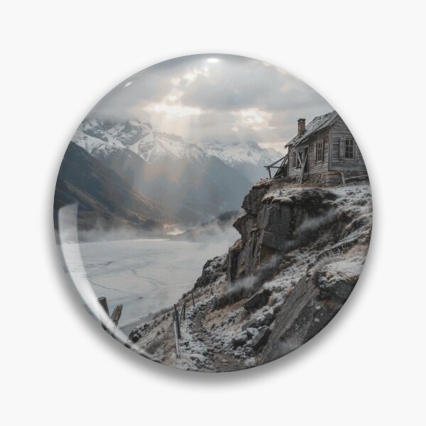 Item preview, Abandoned Mountain Cabin Above Frozen Alpine Lake designed and sold by VarekWinsor-ba.