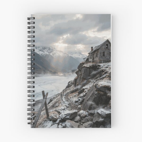 Item preview, Abandoned Mountain Cabin Above Frozen Alpine Lake designed and sold by VarekWinsor-ba.