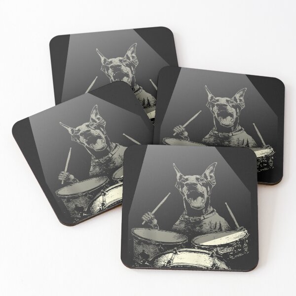Item preview, Rocks Vintage Cute Doberman Playing Drums Funny Music Dog  designed and sold by MOHAMED FRASER.