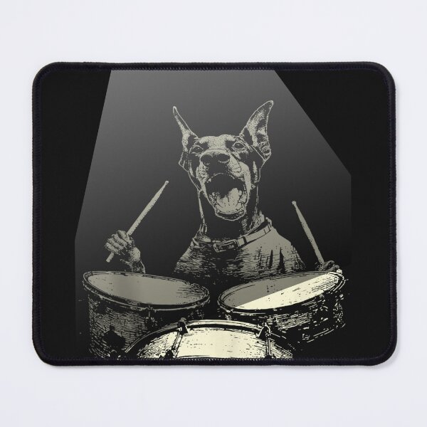 Item preview, Rocks Vintage Cute Doberman Playing Drums Funny Music Dog designed and sold by MOHAMED FRASER.