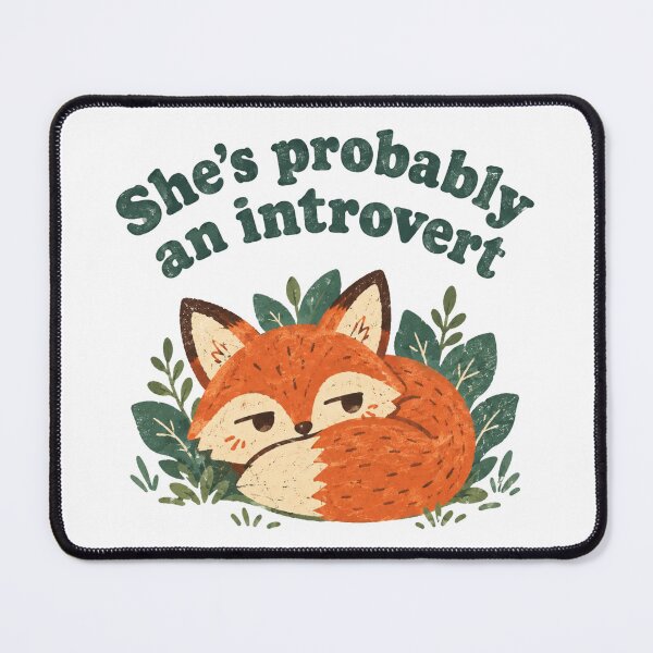 Item preview, She's Probably An Introvert Curled Up Fox Funny Introvert Meme designed and sold by Yellowriversss.