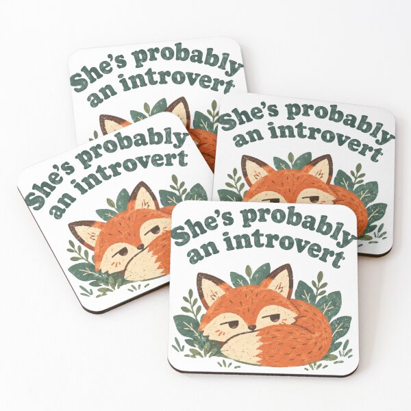 Item preview, She's Probably An Introvert Curled Up Fox Funny Introvert Meme designed and sold by Yellowriversss.