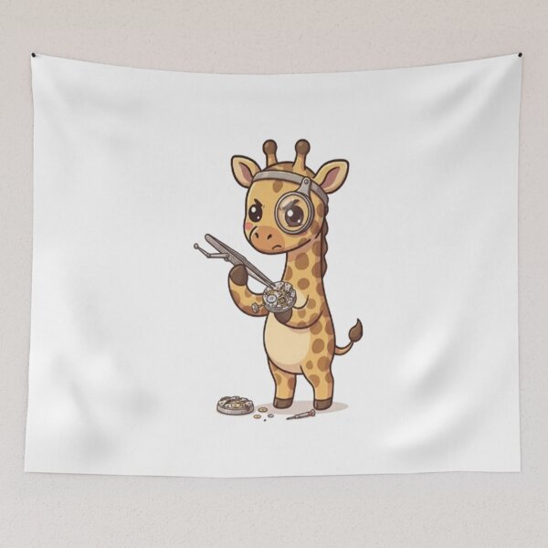 Item preview, Cute Giraffe Watchmaker Repairing Watch designed and sold by Ella_Sketch.