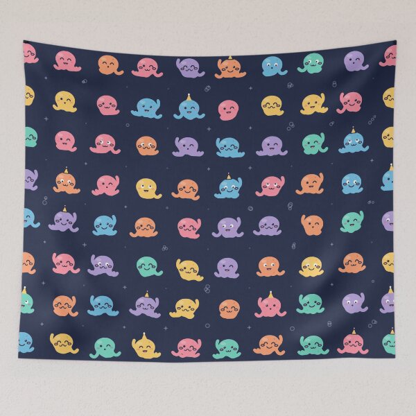 Item preview, Cute Silly Kraken School Kawaii Octopus Micro Icon Seamless Pattern designed and sold by KungPowUnicorn.