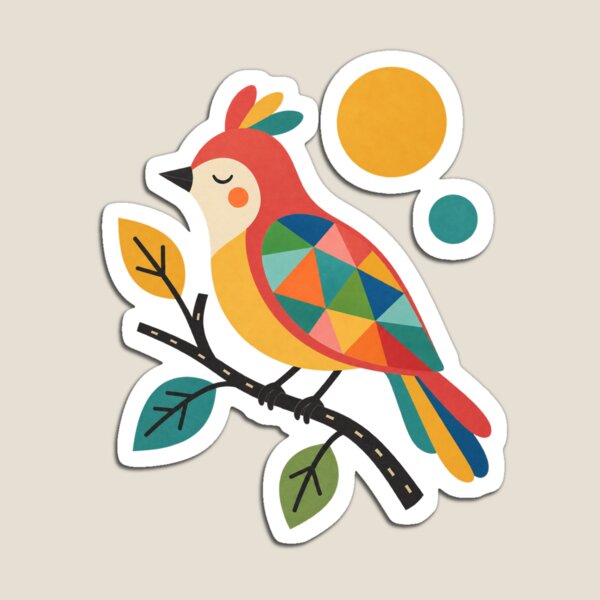 Item preview, Geometric bird in a play of colors designed and sold by LongIslandDesgn.