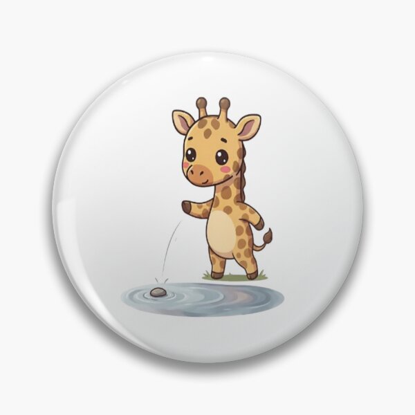 Item preview, Cute Giraffe Skipping Stones Water designed and sold by Ella_Sketch.
