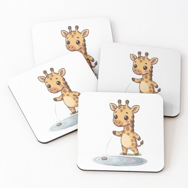 Item preview, Cute Giraffe Skipping Stones Water designed and sold by Ella_Sketch.