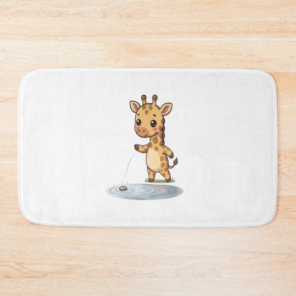 Item preview, Cute Giraffe Skipping Stones Water designed and sold by Ella_Sketch.