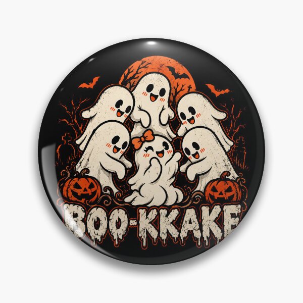 Item preview, Boo-kkake Cute Ghost Group Halloween Pun designed and sold by NoeValdric.