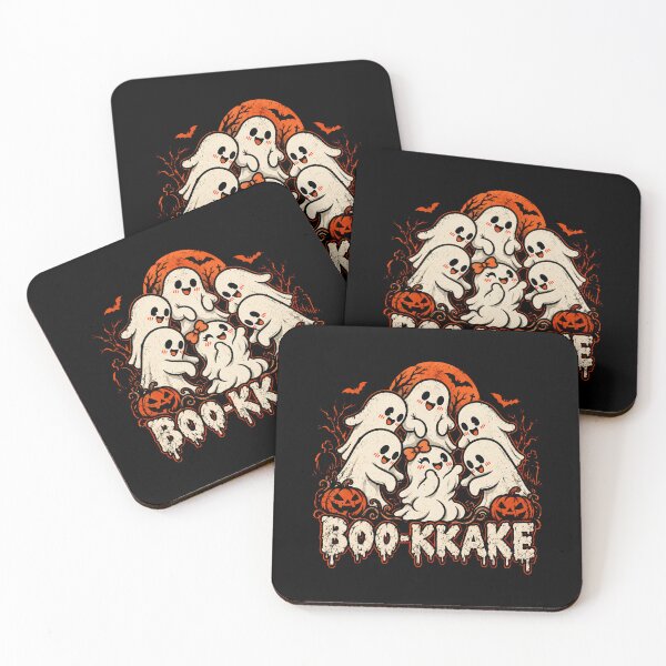 Item preview, Boo-kkake Cute Ghost Group Halloween Pun designed and sold by NoeValdric.
