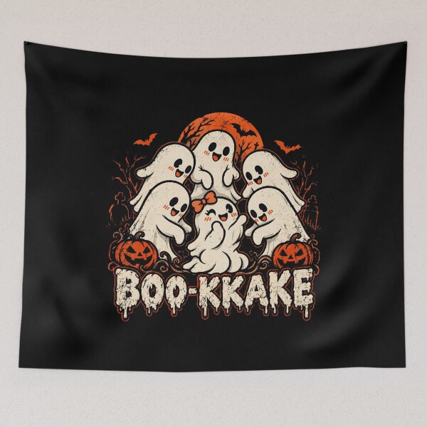 Item preview, Boo-kkake Cute Ghost Group Halloween Pun designed and sold by NoeValdric.