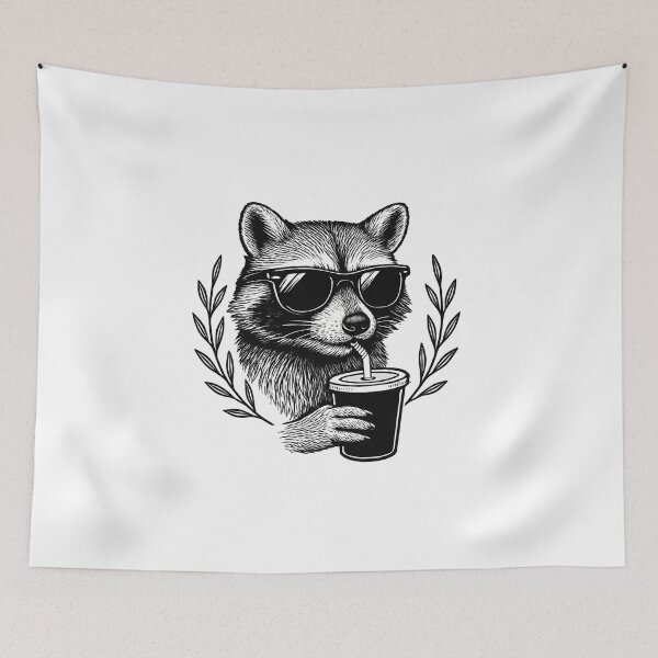 Item preview, Chill Beverage Raccoon designed and sold by Love Joy.