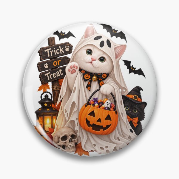 Item preview, Cute Ghost Cat Trick or Treat – Halloween Costume Kitty designed and sold by meme2525.