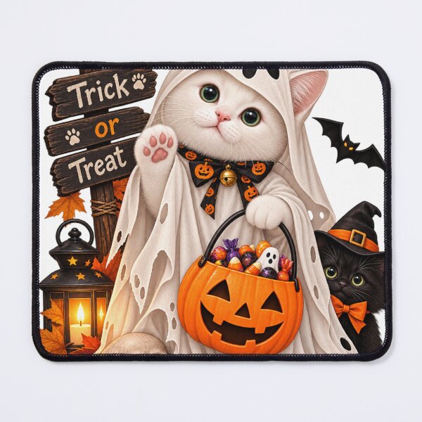 Item preview, Cute Ghost Cat Trick or Treat – Halloween Costume Kitty designed and sold by meme2525.