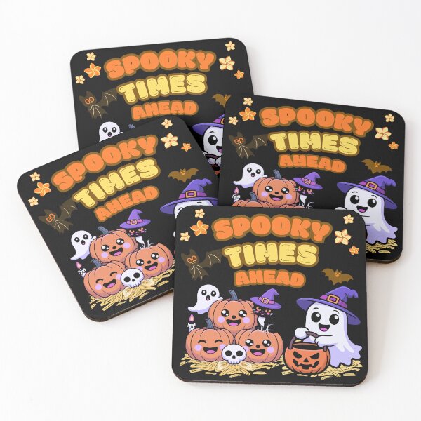 Item preview, Spooky Times Ahead Cute Halloween Ghost Pumpkin Retro Groovy Art designed and sold by W&RParadise.