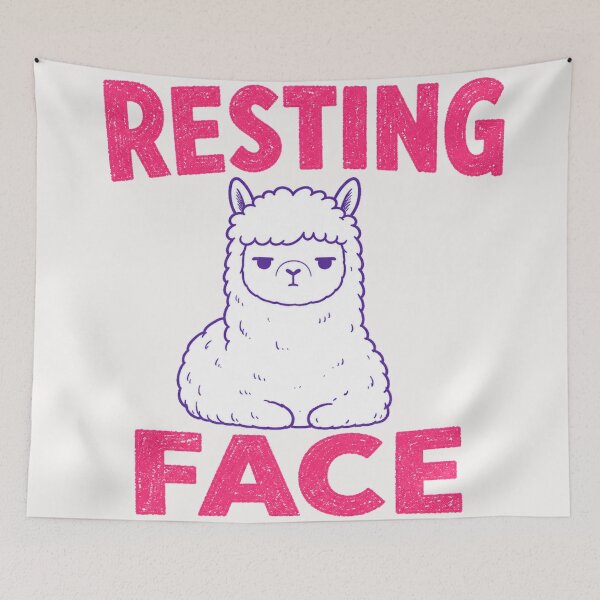 Item preview, Resting Face Grumpy Alpaca Illustration designed and sold by Yellowriversss.