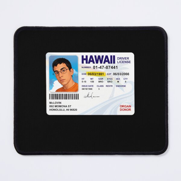 Item preview, McLovin Hawaii Driver License Funny Movie Parody Graphic designed and sold by EnriquetaBritta.