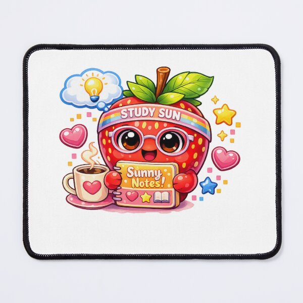 Item preview, Study Sun – Pastel Kawaii Strawberry Sunny Notes Digital Art designed and sold by Sommium .