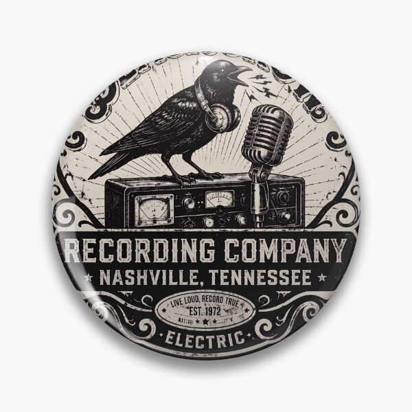 Item preview, Black Crow Recording Company Nashville Vintage Graphic designed and sold by EnriquetaBritta.