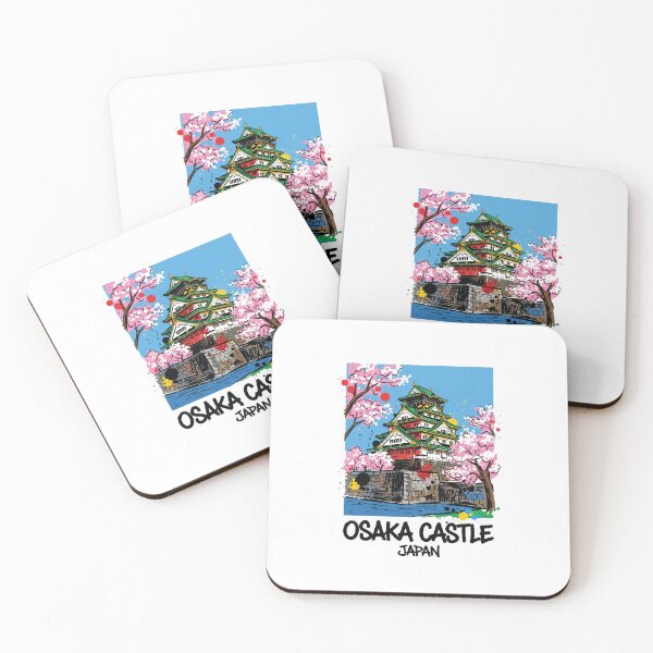 Artikelvorschau, Traditioneller Kunstdruck der Burg Osaka, Japan entworfen und verkauft von Merch by Das Design Studio.
