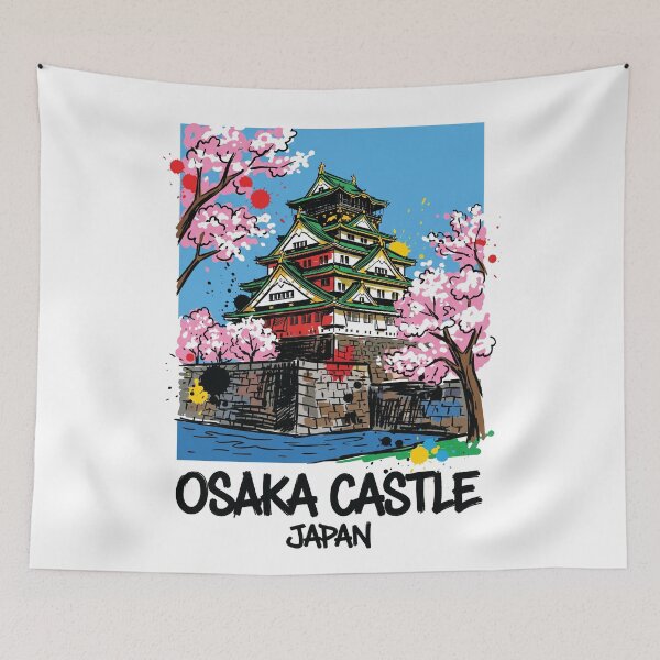 Item preview, Osaka Castle Japan Traditional Art Print designed and sold by Merch by Das Design Studio.