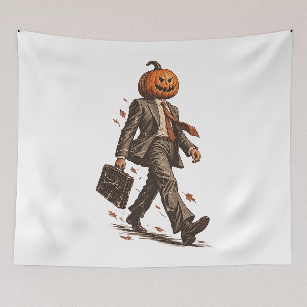 Item preview, Pumpkin Head Businessman Retro Office Halloween Costume Design designed and sold by SEINENGAPPI18.