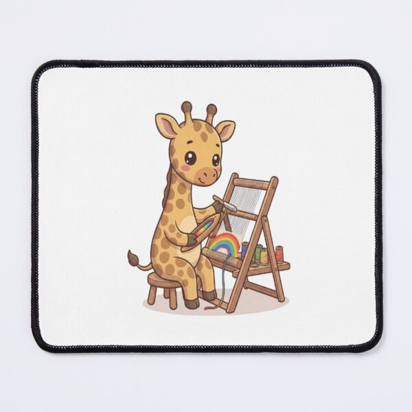 Item preview, Cute Giraffe Weaving Rainbow Tapestry designed and sold by Ella_Sketch.