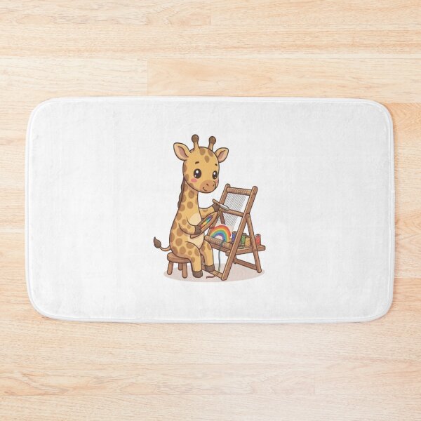 Item preview, Cute Giraffe Weaving Rainbow Tapestry designed and sold by Ella_Sketch.