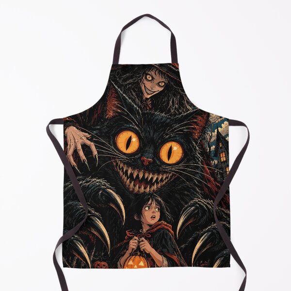 Item preview, The Witch and the Giant Grinning Black Cat - Spooky Dark Fantasy Halloween Art designed and sold by arfindo-indra.