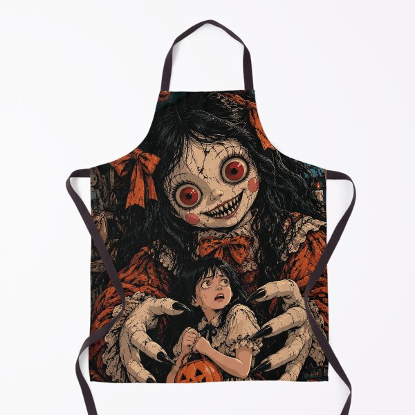 Item preview, Creepy Porcelain Doll and Terrified Child - Spooky Dark Fantasy Halloween Art designed and sold by arfindo-indra.