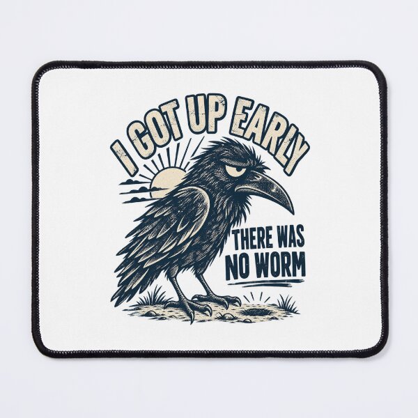 Item preview, I Got Up Early There Was No Worm Funny Raven Crow Retro Design designed and sold by SEINENGAPPI18.