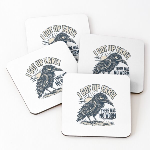 Item preview, I Got Up Early There Was No Worm Funny Raven Crow Retro Design designed and sold by SEINENGAPPI18.