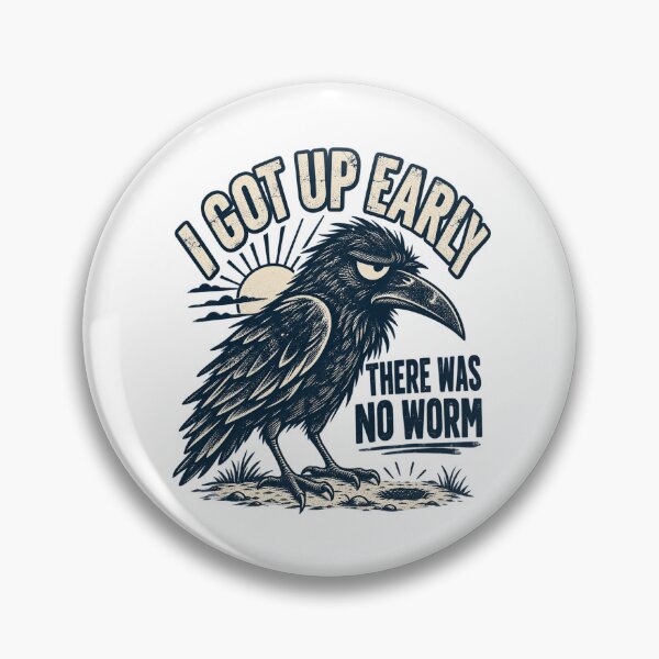 Item preview, I Got Up Early There Was No Worm Funny Raven Crow Retro Design designed and sold by SEINENGAPPI18.