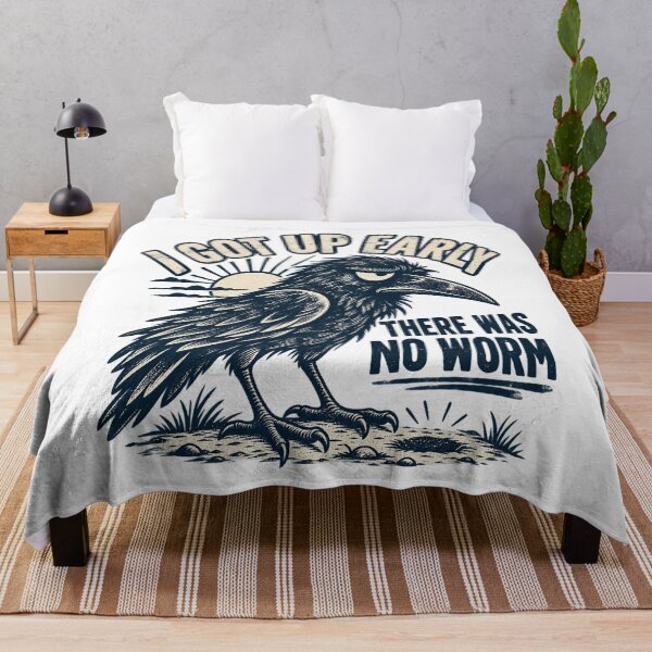 Item preview, I Got Up Early There Was No Worm Funny Raven Crow Retro Design designed and sold by SEINENGAPPI18.